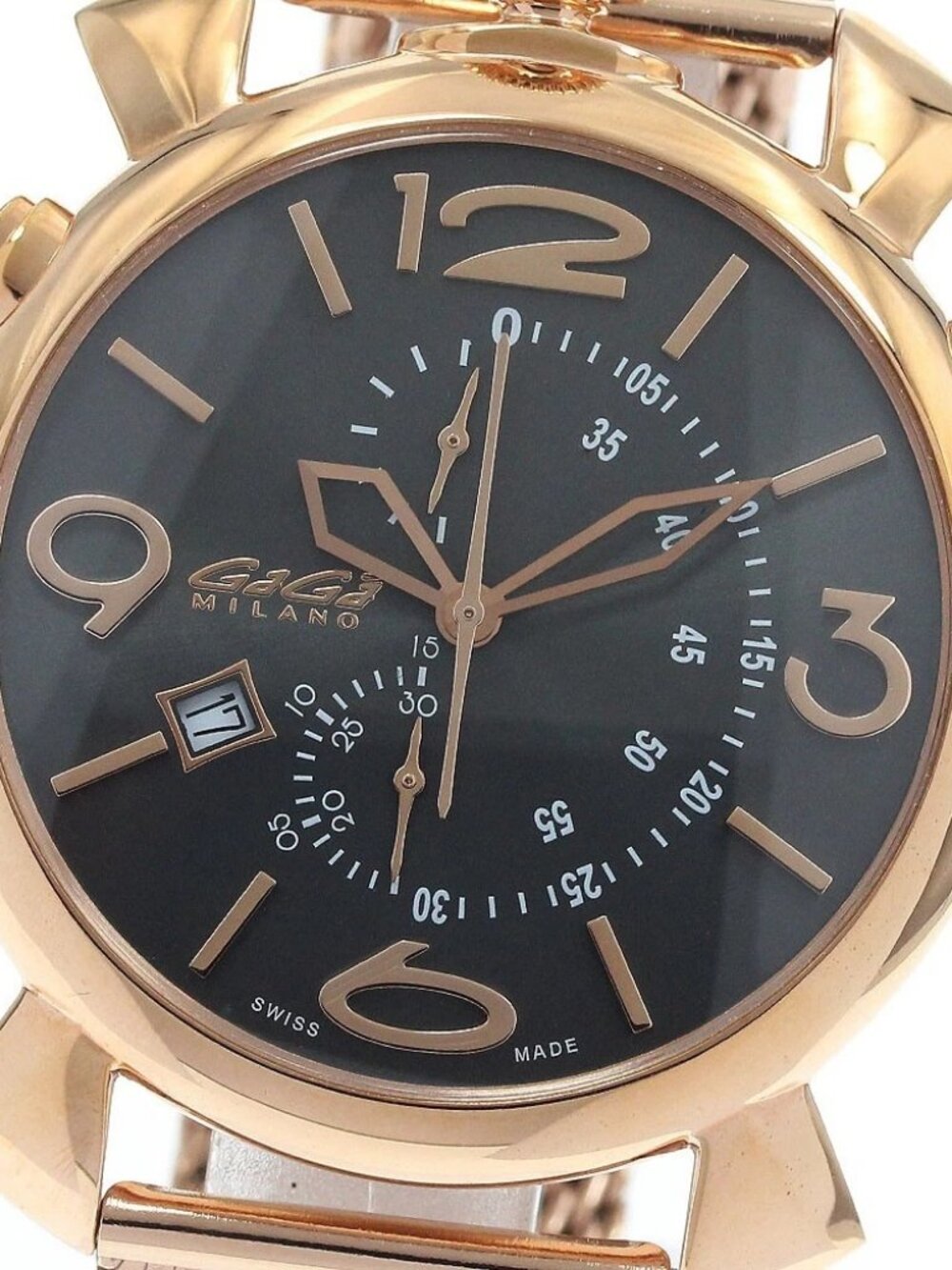GaGa MILANO Thin Chrono 5098.02BR Date gray Dial Quartz Men's Watch